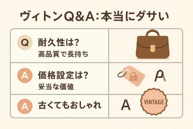 ルイヴィトンの耐久性・価格・廃盤品に関するQ&A図解